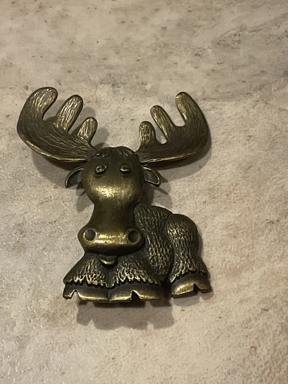 Vintage Bronze Moose Lapel Pin JJ Jonette Jewelry 1970’s